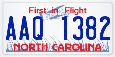 NC license plate AAQ1382