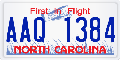 NC license plate AAQ1384