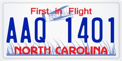 NC license plate AAQ1401