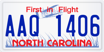 NC license plate AAQ1406