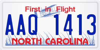 NC license plate AAQ1413