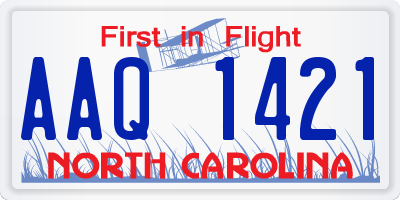 NC license plate AAQ1421