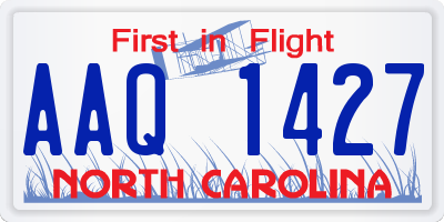 NC license plate AAQ1427