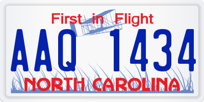 NC license plate AAQ1434