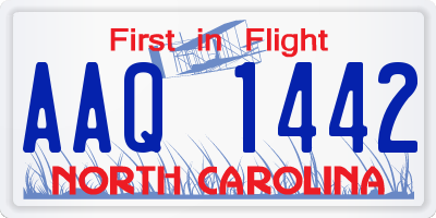 NC license plate AAQ1442