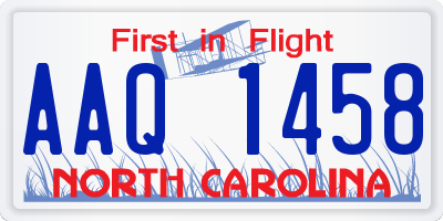 NC license plate AAQ1458