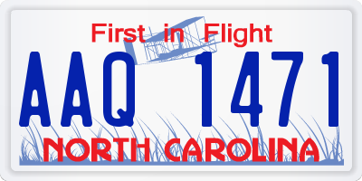 NC license plate AAQ1471