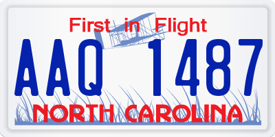NC license plate AAQ1487