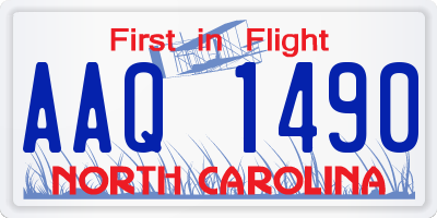 NC license plate AAQ1490
