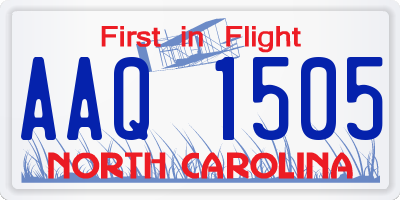 NC license plate AAQ1505