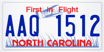 NC license plate AAQ1512