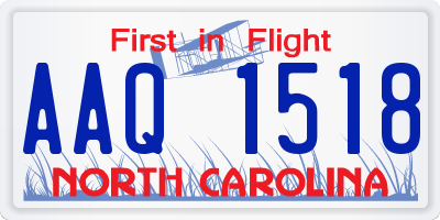 NC license plate AAQ1518
