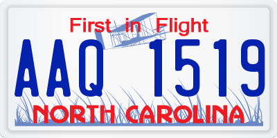 NC license plate AAQ1519