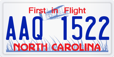 NC license plate AAQ1522