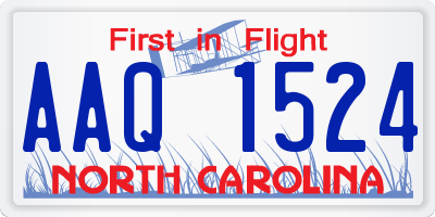 NC license plate AAQ1524