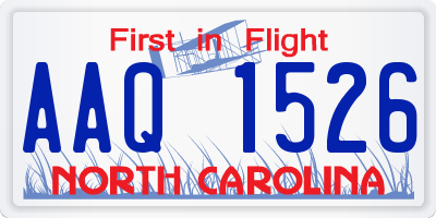 NC license plate AAQ1526