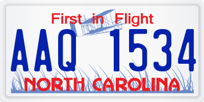 NC license plate AAQ1534