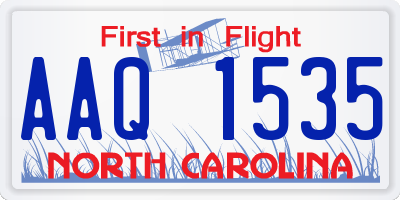 NC license plate AAQ1535