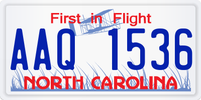 NC license plate AAQ1536