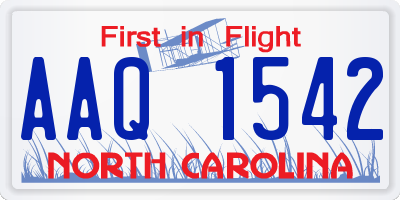 NC license plate AAQ1542