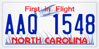 NC license plate AAQ1548