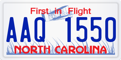 NC license plate AAQ1550