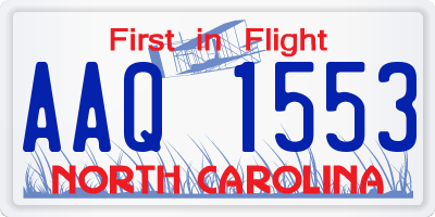 NC license plate AAQ1553