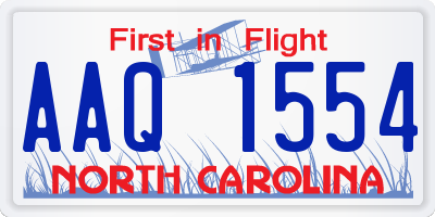 NC license plate AAQ1554