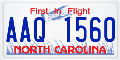NC license plate AAQ1560