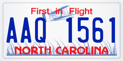 NC license plate AAQ1561