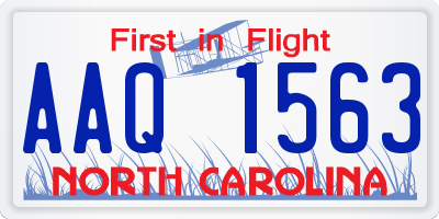 NC license plate AAQ1563