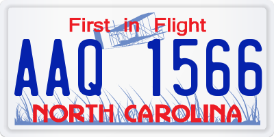 NC license plate AAQ1566