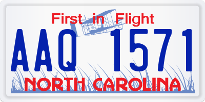 NC license plate AAQ1571