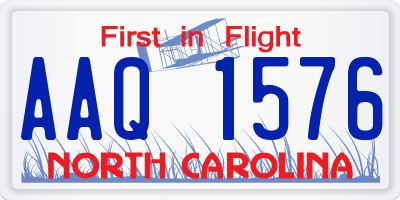 NC license plate AAQ1576