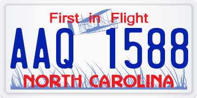 NC license plate AAQ1588