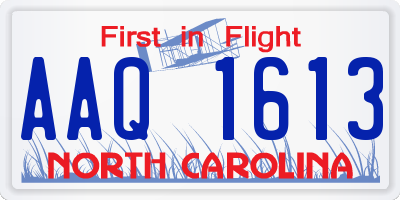 NC license plate AAQ1613