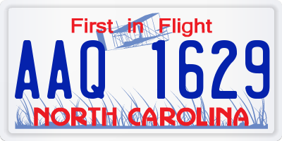 NC license plate AAQ1629