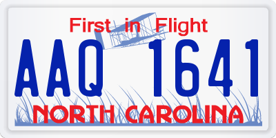 NC license plate AAQ1641