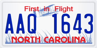 NC license plate AAQ1643