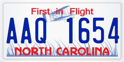NC license plate AAQ1654