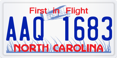 NC license plate AAQ1683