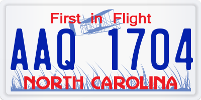 NC license plate AAQ1704