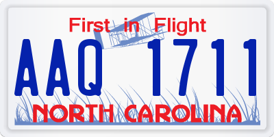 NC license plate AAQ1711
