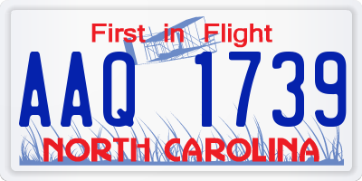 NC license plate AAQ1739