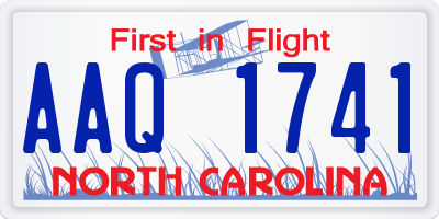 NC license plate AAQ1741
