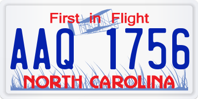 NC license plate AAQ1756