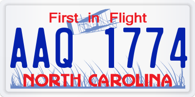 NC license plate AAQ1774
