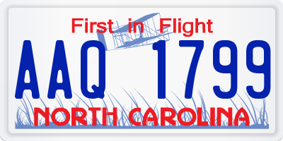 NC license plate AAQ1799
