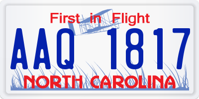NC license plate AAQ1817