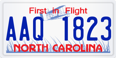 NC license plate AAQ1823